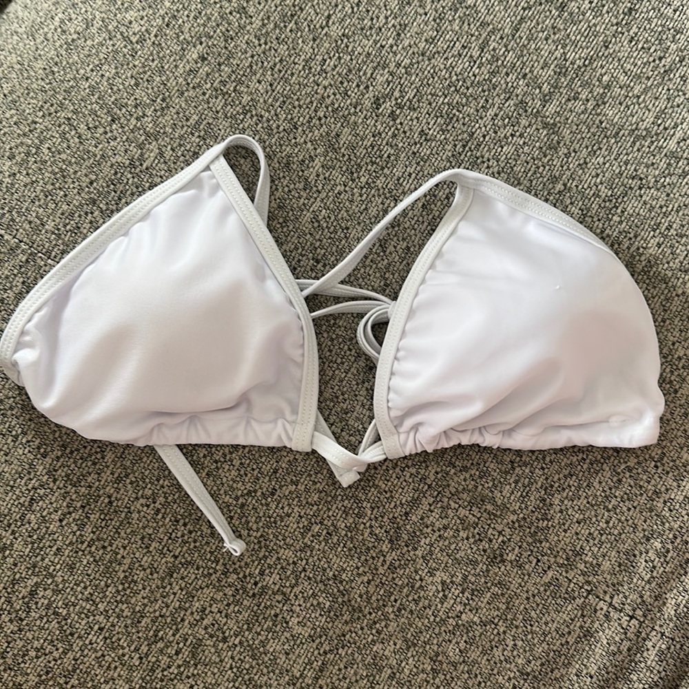 Boohoo string bikini top and bottom, SHEIN ribbed bottoms